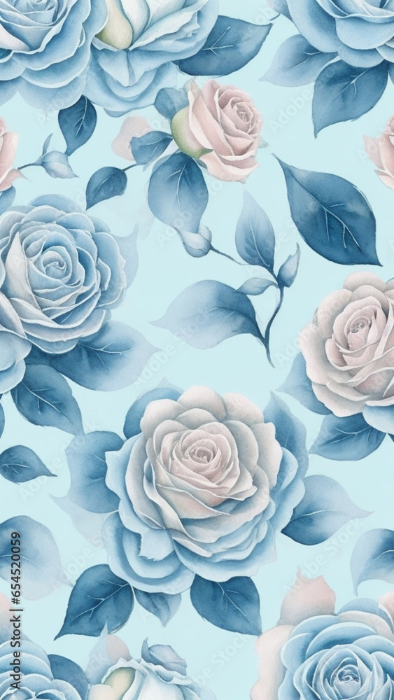 Patterned Perfection Baby Blue and Baby Pink Roses