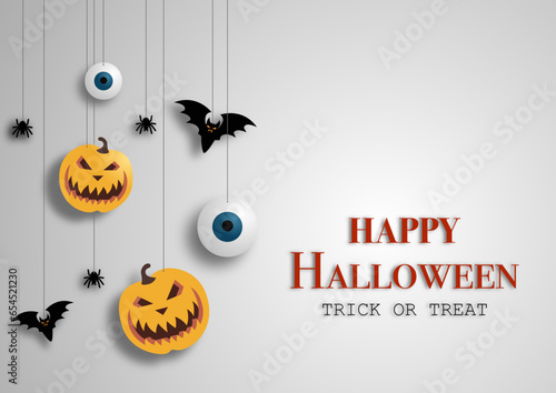 Halloween Promotion Poster or banner template.Halloween night, halloween elements. Website spooky or banner template.