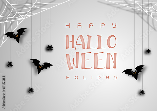 Halloween Promotion Poster or banner template.Halloween night, halloween elements. Website spooky or banner template.