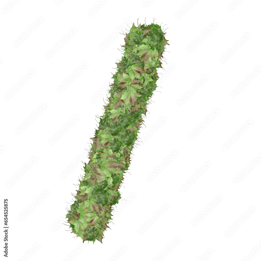 Naklejka premium Symbol from autumn green leaves