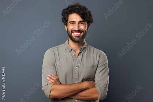 Happy, Modern Smiling Man: Confident Businessman Standing with Crossed Arms, Beauty, Joy, and Authenticity