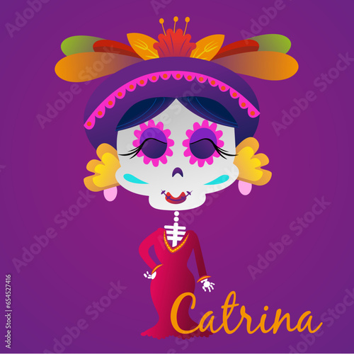 "La Catrina en Vectores: Un Toque de Tradición y Elegancia"