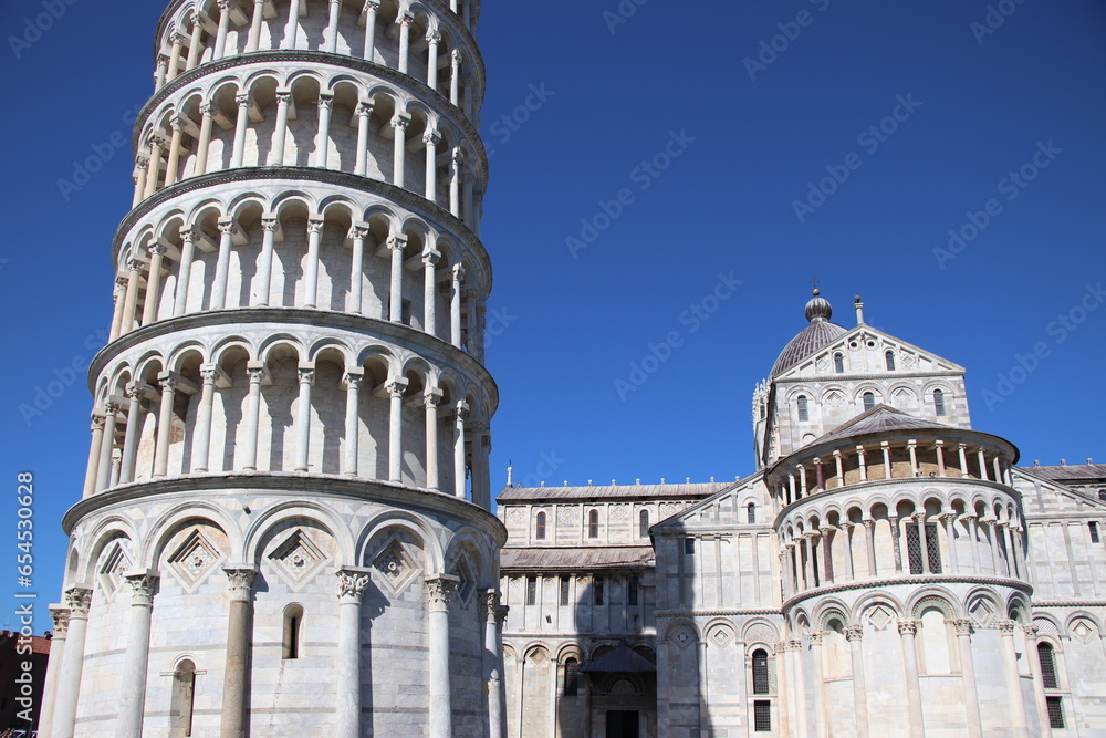 the famous leaning tower in Pisa in Tuscany in Italy
