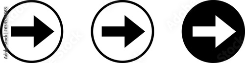 One Way Only or This Way Only Forward Black Sign Round Floor Marking Adhesive Sticker Icon Set with Direction Arrow. Vector Image.	
