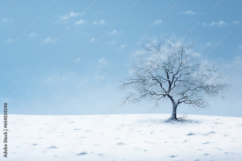 Soft White Snowfall On A Muted Blue Backdrop