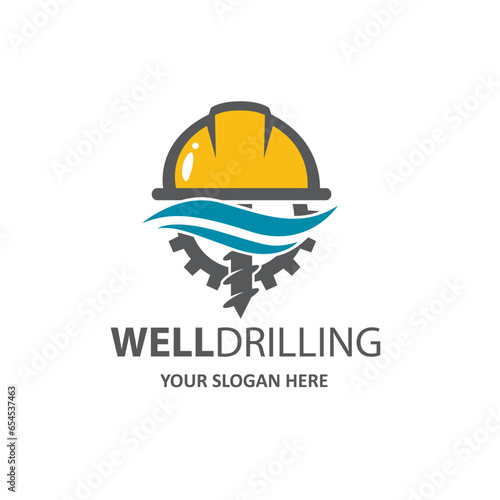 water well drilling isolated on white background