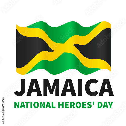 Jamaica National Heroes day Day typography poster. Jamaican holiday on third Monday in October. Vector template for banner, greeting card, flyer, etc.