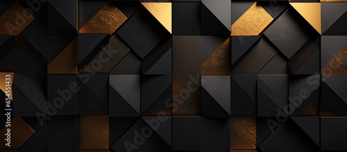 Black and gold background design with texture and a blank template