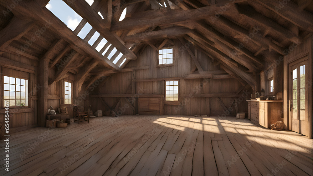 3D CG rendering of Wooden building. High resolution image gallery.