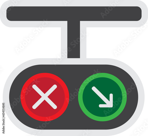 Arrow Traffic Light Icon Illustration