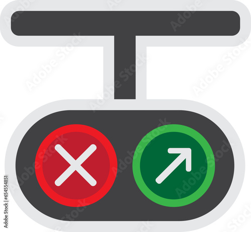 Arrow Traffic Light Icon Illustration