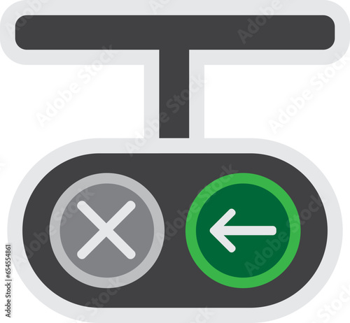 Arrow Traffic Light Icon Illustration