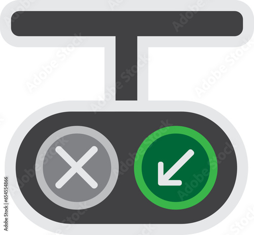 Arrow Traffic Light Icon Illustration