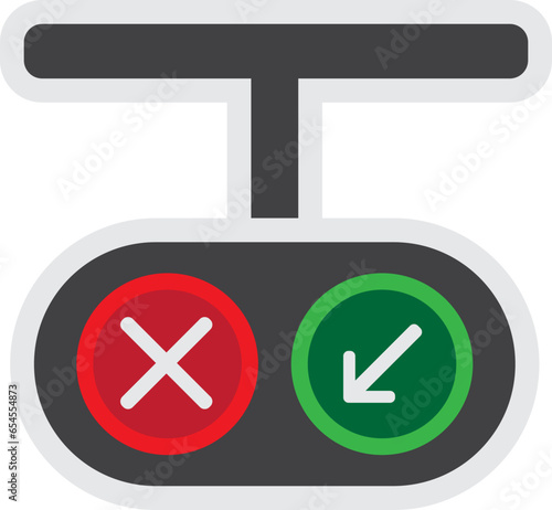 Arrow Traffic Light Icon Illustration