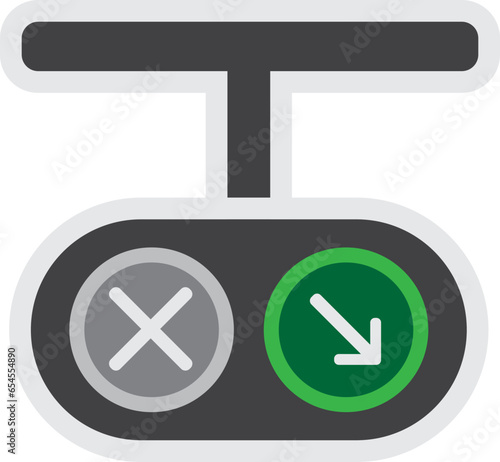 Arrow Traffic Light Icon Illustration