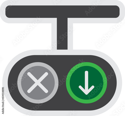 Arrow Traffic Light Icon Illustration