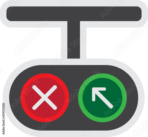 Arrow Traffic Light Icon Illustration