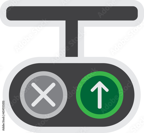 Arrow Traffic Light Icon Illustration