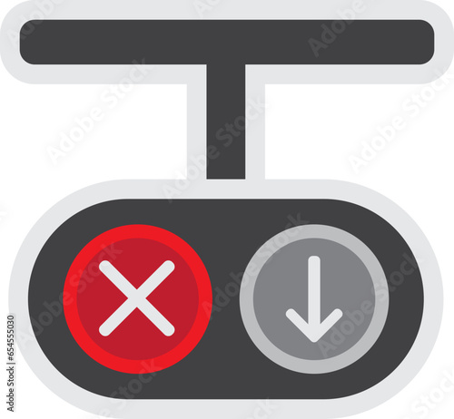 Arrow Traffic Light Icon Illustration