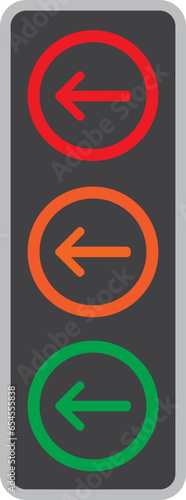 Arrow Traffic Light Icon Illustration