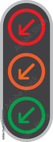 Arrow Traffic Light Icon Illustration