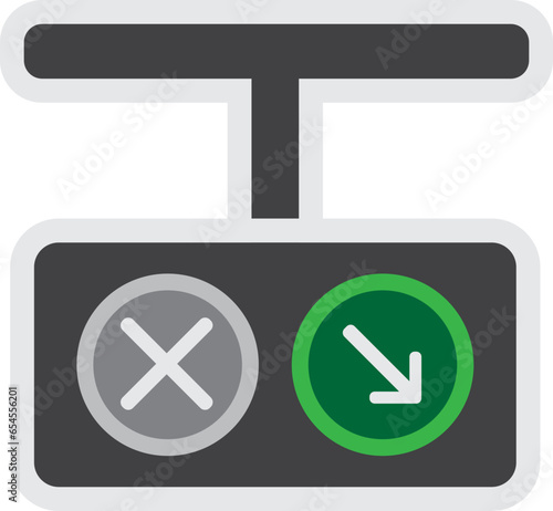 Arrow Traffic Light Icon Illustration