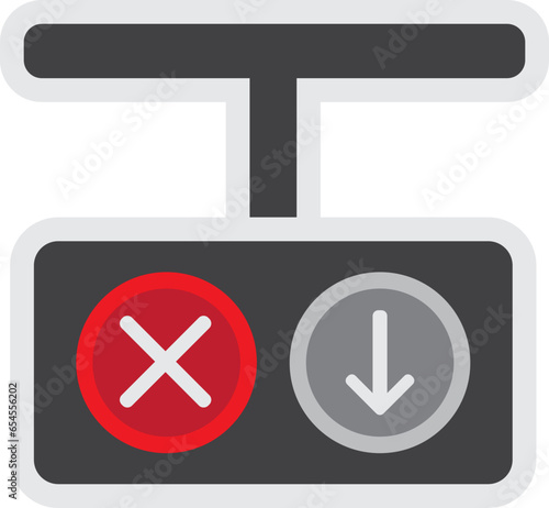 Arrow Traffic Light Icon Illustration