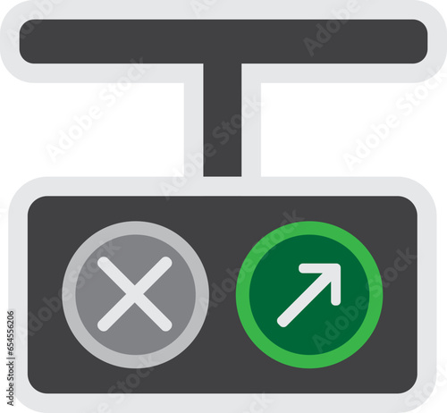 Arrow Traffic Light Icon Illustration