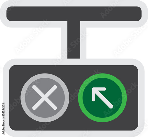 Arrow Traffic Light Icon Illustration