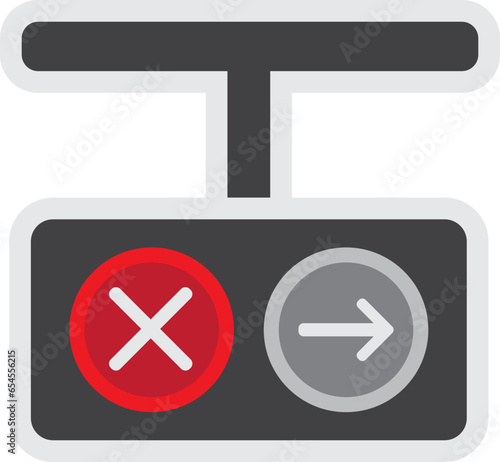 Arrow Traffic Light Icon Illustration