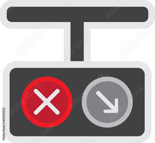 Arrow Traffic Light Icon Illustration