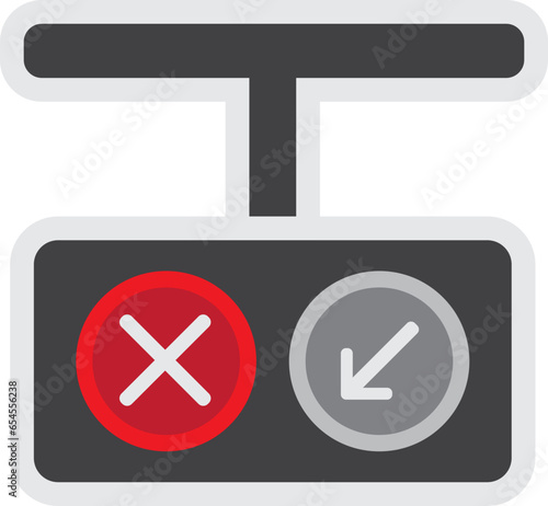 Arrow Traffic Light Icon Illustration