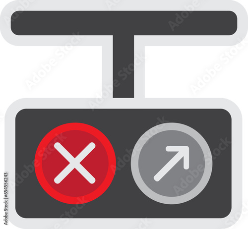 Arrow Traffic Light Icon Illustration