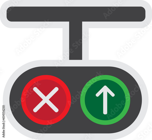 Arrow Traffic Light Icon Illustration