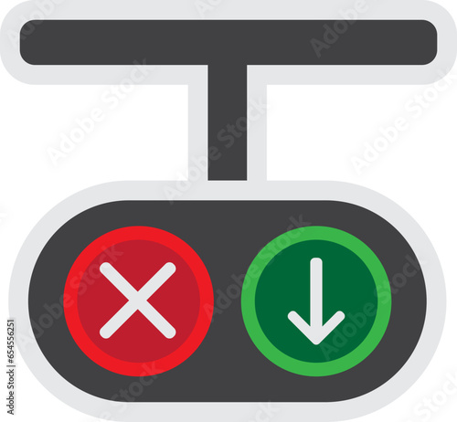 Arrow Traffic Light Icon Illustration