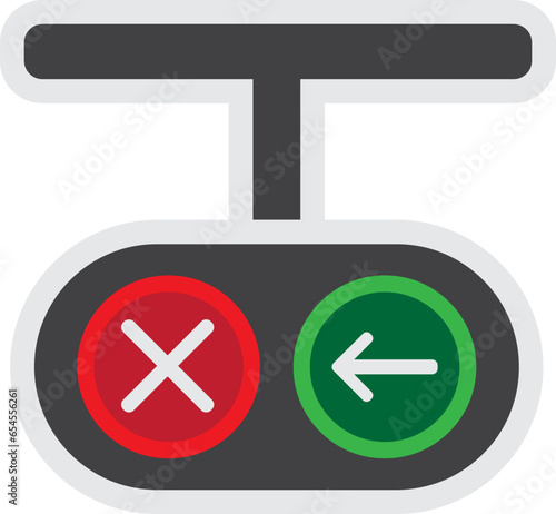 Arrow Traffic Light Icon Illustration