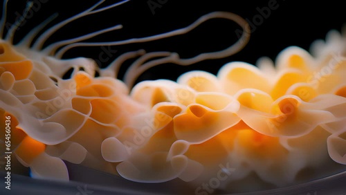 A closeup snapshot of a tiny, yet visually captivating, protozoan revealing a multitude of tentaclelike extensions used for capturing prey and navigating its surroundings. Abstract video photo