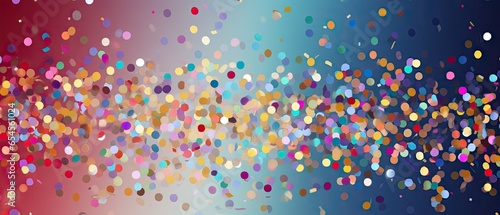 Party banner, confetti trickles down from above, abstract background, colourful celebration design