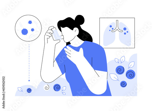 Asthma medications abstract concept vector illustration.