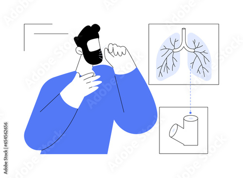 Bronchitis symptoms abstract concept vector illustration.