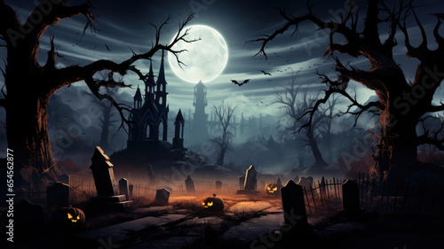 Halloween Atmosphere: Spooky Graveyard