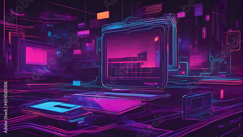 Futuristic abstract background with HUD elements. Sci fi design.