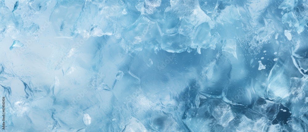 Blue ice texture frozen water background - obrazy, fototapety, plakaty 