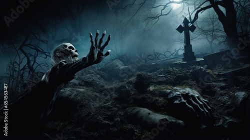Creepy Zombie Hand Rising from Grave © M.Gierczyk
