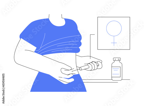 Hormones injection abstract concept vector illustration.