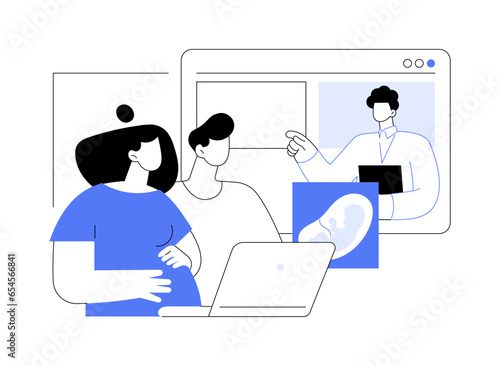 Online birth classes abstract concept vector illustration.