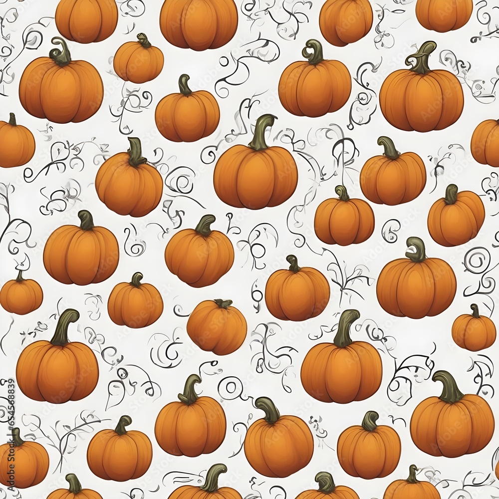 white and pumpkin background