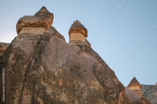 fairy chimney shapes in cappadocia region photo