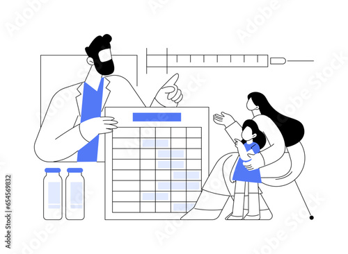 Get a copy of childs vaccination record abstract concept vector illustration.
