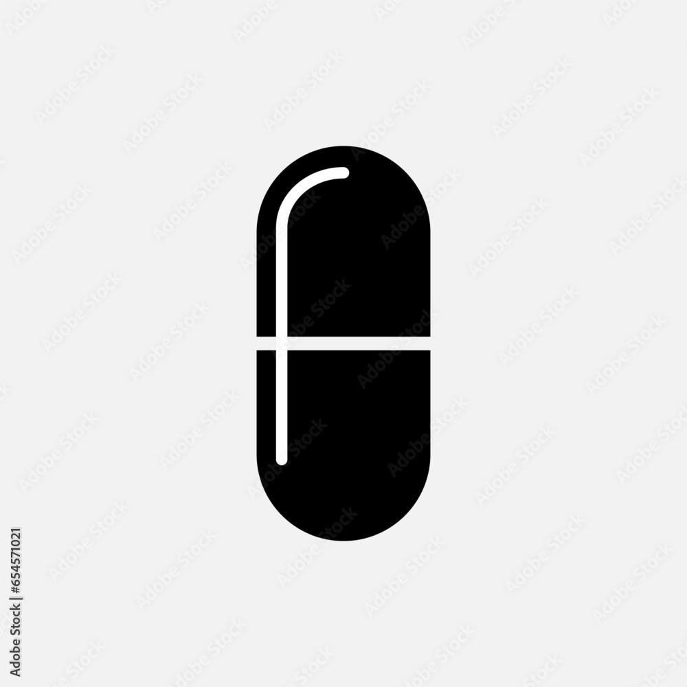 Capsule Icon. Drug Symbol. Cure Sign . Medical Element. Logo Component - Vector. Capsule Icon. Drug Symbol. Cure Sign . Medical Element. Logo Component - Vector.